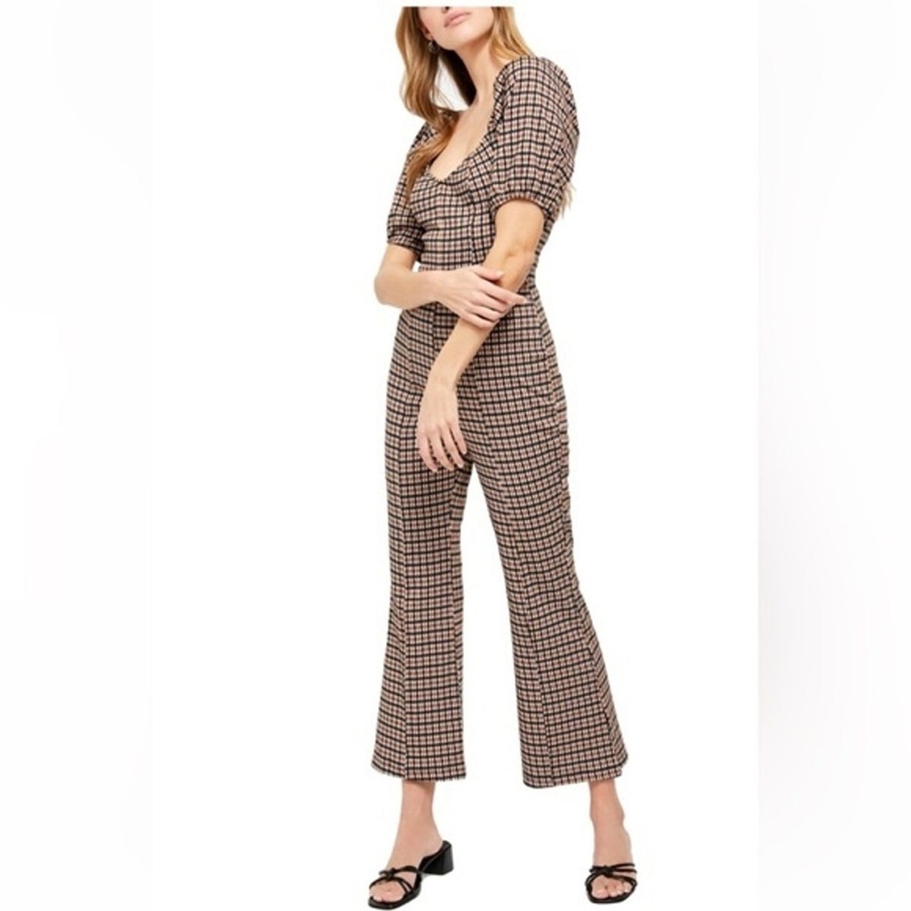 Free People Plaid Jumpsuit